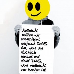 Poster TypoPrint Glücklich