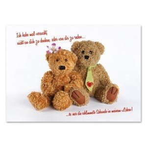 Postkarte mit Liebesbotschaft *Teddy-Paar*
