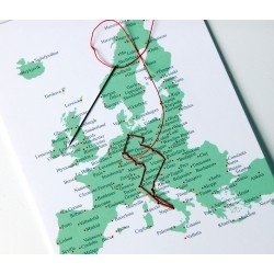 Postkarte mit Route zum sticken