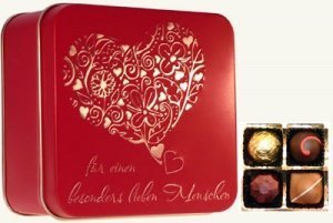 Präsentdose mit Trüffeln und Pralinen, 5