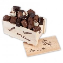 Pralinen Holzkiste genußvoll schenken