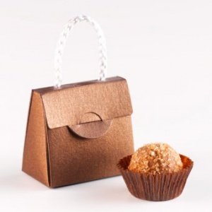 Pralinenpackung Mini-Handtasche braun 15