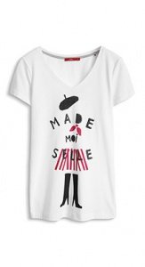 Print T-Shirt mit Applikation