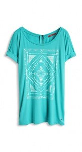 Print T-Shirt mit Metallzipper
