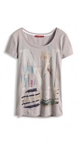 Print T-Shirt mit Pailletten