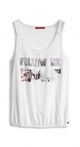 Print-Tank-Top mit Saum-Gummizug