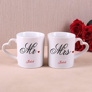 Privat Tasse Mr. & Mrs. Paartassen zur Hochzeit mit Aufdruck des Familiennamens