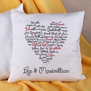 Privatkissen Kissen mit Liebesgedicht und Gratis Aufdruck der VornamKissen mit Liebesgedicht en
