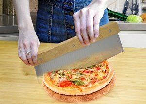 Profi Pizzaschneider - Pizzamesser - Extra lange 36cm scharfe Klinge aus Edelstahl - Spülmaschinenf