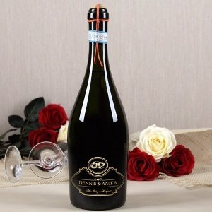 Prosecco mit edler Gravur zur Hochzeit
