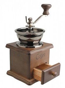 PuTwo Manuelle Kaffeemühlen Coffee Grinder Stainless Steel with Ceramic Hand Crank - Wooden
