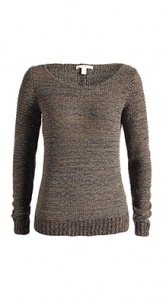 Pulli aus meliertem Bändchengarn