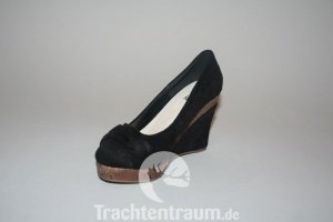 Pumps Keil schwarz - Korkoptik