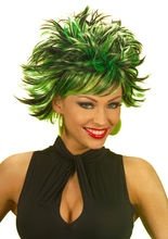 Punk Gothic Kurzhaar-Perücke schwarz-grü