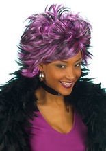 Punk Gothic Kurzhaar-Perücke schwarz-lil