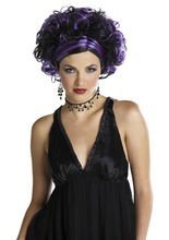 Punk Hexe Locken Perücke schwarz-lila