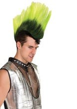 Punk Iro-Perücke Haarteil neongrün-schwa