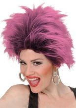 Punk Perücke, pink-schwarz