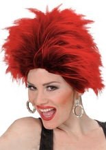 Punk Perücke, rot-schwarz