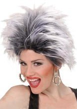 Punk Perücke, weiß-schwarz