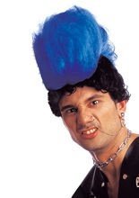 Punkfrisur mit blauem Kamm