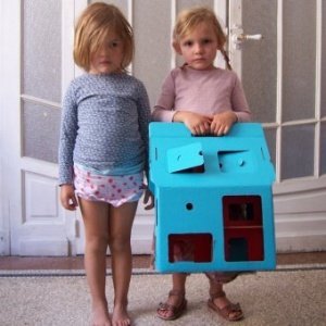 Puppenhaus Mobile Home blau