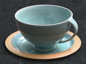 PurKeramik Aqua Milchkaffee Tee Tasse mi