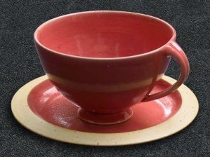 PurKeramik Koralle Milchkaffee-Tee- Tass