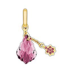 Purple Crystal Heart Charm