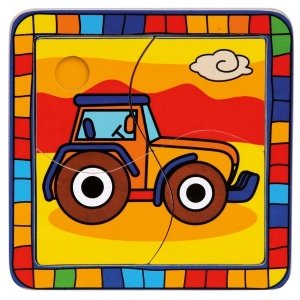 Puzzle Traktor Spielzeug aus Holz