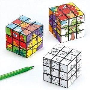 Puzzle Würfel zum Ausmalen
