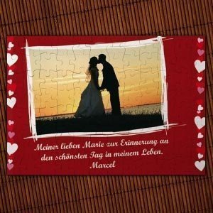 Puzzle für Verliebte mit Foto und Textfe