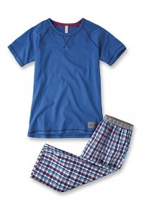 Pyjama aus Jersey und Stoff