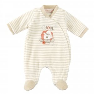 Pyjama geschert Streifen beige