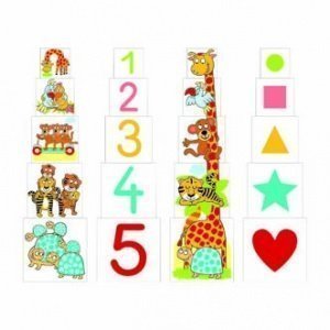 Pyramide mit Tieren aus Holz von Bino Sp