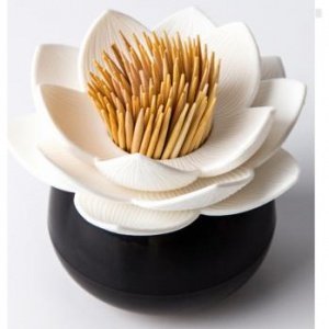 Qualy Zahnstocherspender Lotus schwarz w