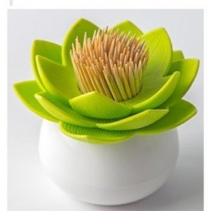 Qualy Zahnstocherspender Lotus weiss grü