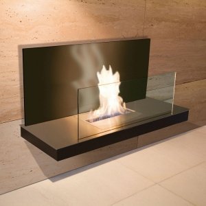 Radius Kamin WALL FLAME II matt schwarze