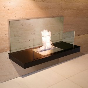 Radius Kamin WALL FLAME II schwarz Glas 