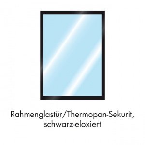 Rahmenglastür/Thermopan- Sekurit, schwar