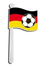 Rassel Fahnenform Schwarz/Rot/Gelb