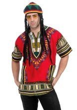 Rasta Kostüm-Set mit Perücke und Brille 