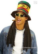 Rasta Zylinder mit Dreadlocks