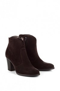 Rauleder Bootie + Blockabsatz