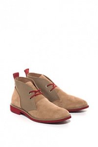 Rauleder Schnürschuh + Textilgewebe