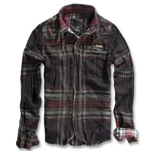 Raven Wire Shirt Langarm Hemd choco-red 