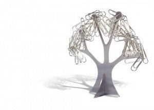 REFLECTS stylischer Baum - Büroklammernhalter aus Metall OTANI Silber