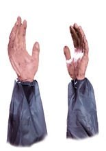 Realistische Leichen-Hände aus dem Boden