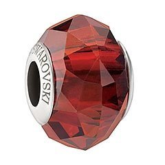 Red Magma Faceted Bead, L