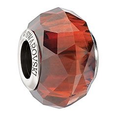 Red Magma Faceted Bead, S